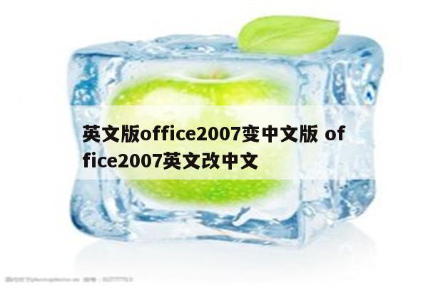 英文版office2007变中文版 office2007英文改中文