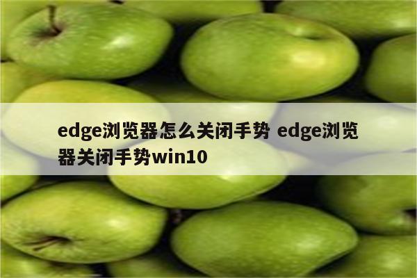 edge浏览器怎么关闭手势 edge浏览器关闭手势win10