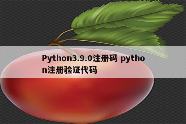 Python3.9.0注册码 python注册验证代码