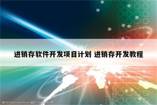 进销存软件开发项目计划 进销存开发教程