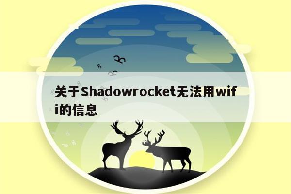 关于Shadowrocket无法用wifi的信息