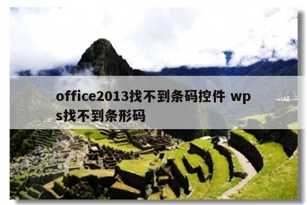 office2013找不到条码控件 wps找不到条形码