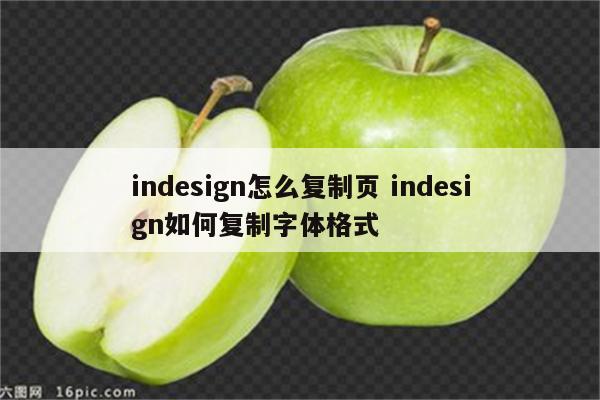 indesign怎么复制页 indesign如何复制字体格式