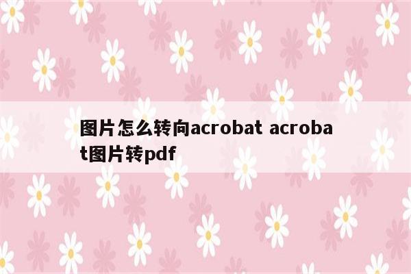 图片怎么转向acrobat acrobat图片转pdf