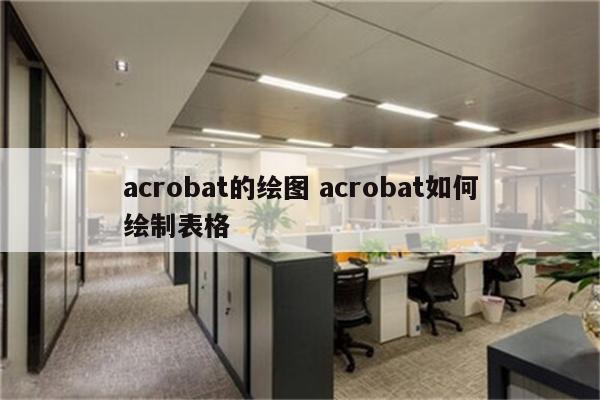 acrobat的绘图 acrobat如何绘制表格