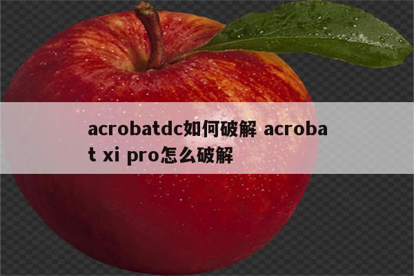 acrobatdc如何破解 acrobat xi pro怎么破解