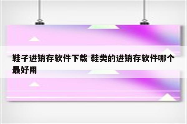 鞋子进销存软件下载 鞋类的进销存软件哪个最好用