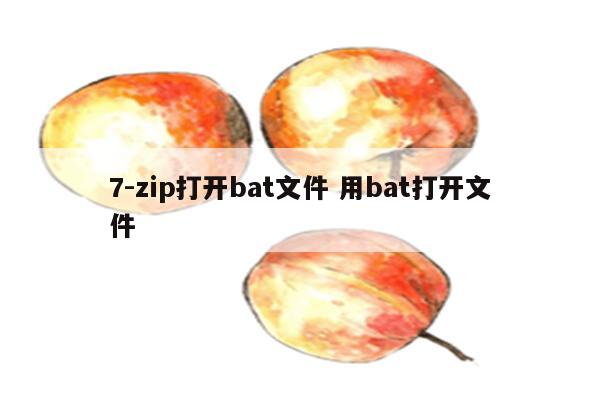 7-zip打开bat文件 用bat打开文件