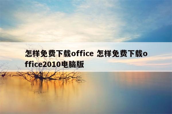 怎样免费下载office 怎样免费下载office2010电脑版