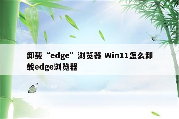 卸载“edge”浏览器 Win11怎么卸载edge浏览器