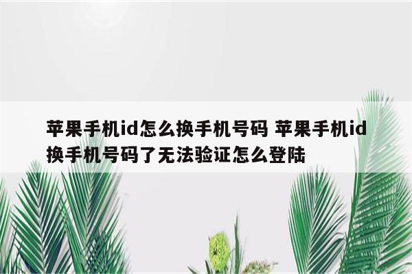 苹果手机id怎么换手机号码 苹果手机id换手机号码了无法验证怎么登陆