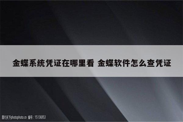 金蝶系统凭证在哪里看 金蝶软件怎么查凭证