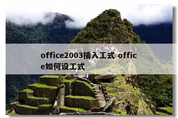 office2003插入工式 office如何设工式