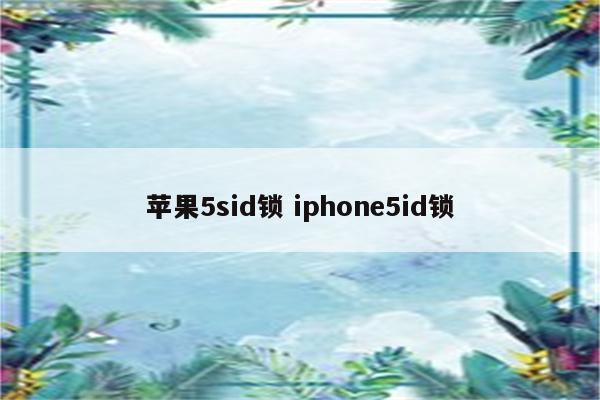 苹果5sid锁 iphone5id锁