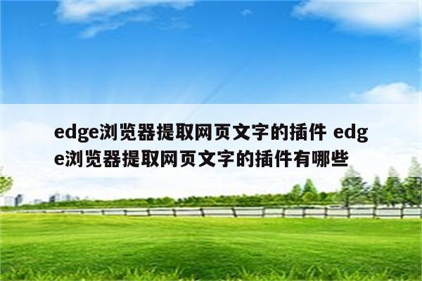 edge浏览器提取网页文字的插件 edge浏览器提取网页文字的插件有哪些