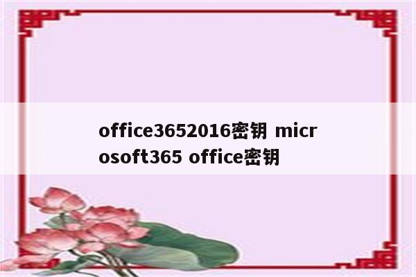 office3652016密钥 microsoft365 office密钥