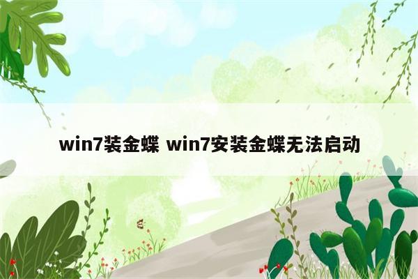 win7装金蝶 win7安装金蝶无法启动