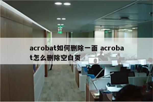 acrobat如何删除一面 acrobat怎么删除空白页