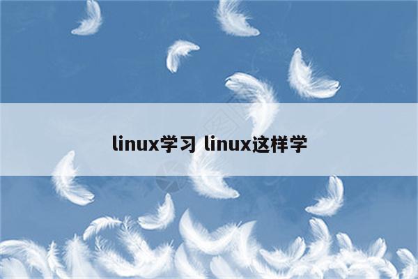 linux学习 linux这样学