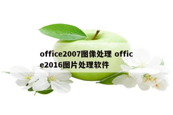 office2007图像处理 office2016图片处理软件