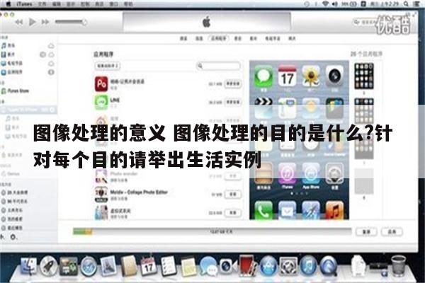 图像处理的意义 图像处理的目的是什么?针对每个目的请举出生活实例