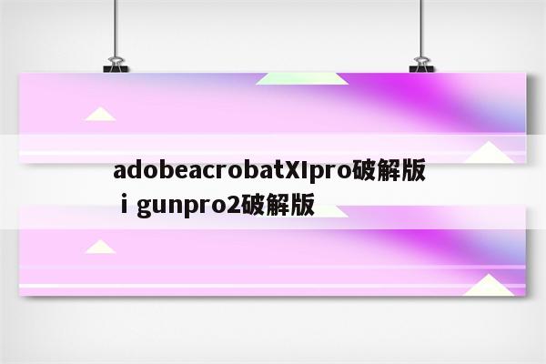 adobeacrobatⅪpro破解版 ⅰgunpro2破解版