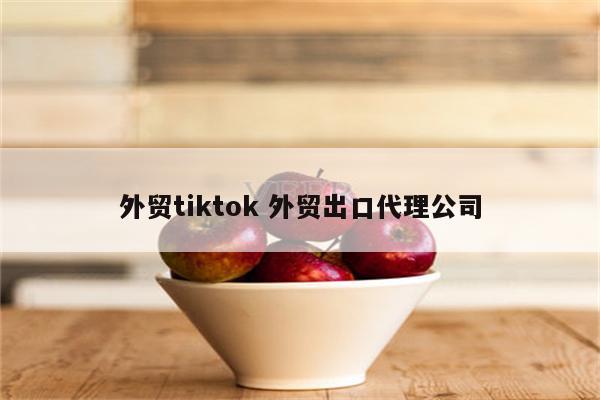 外贸tiktok 外贸出口代理公司