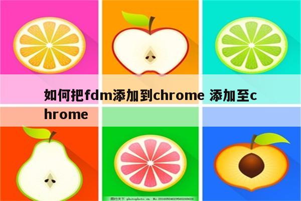 如何把fdm添加到chrome 添加至chrome