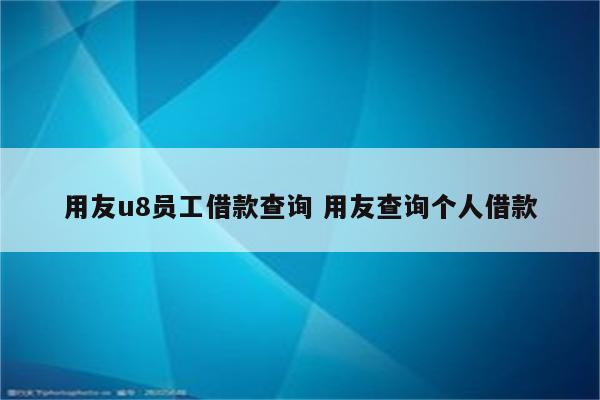 用友u8员工借款查询 用友查询个人借款