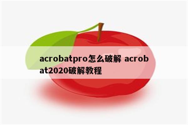 acrobatpro怎么破解 acrobat2020破解教程