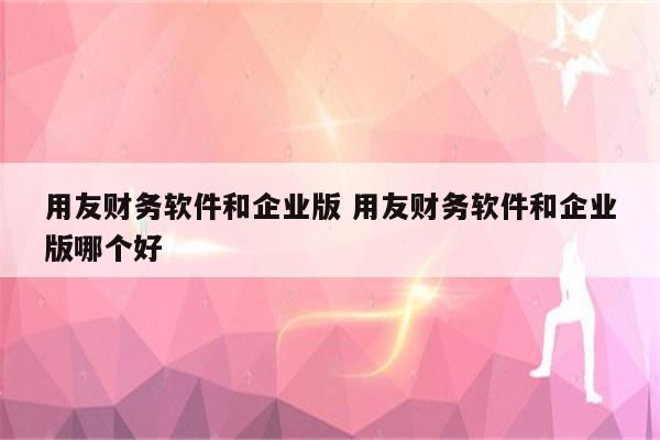 用友财务软件和企业版 用友财务软件和企业版哪个好