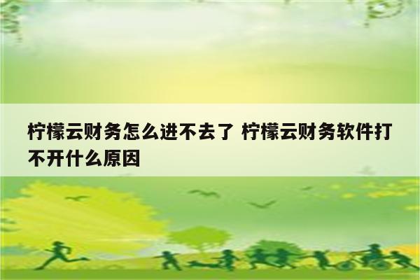 柠檬云财务怎么进不去了 柠檬云财务软件打不开什么原因