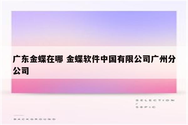 广东金蝶在哪 金蝶软件中国有限公司广州分公司