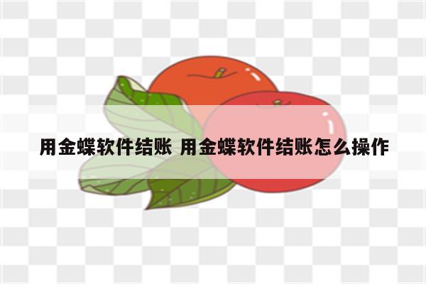 用金蝶软件结账 用金蝶软件结账怎么操作