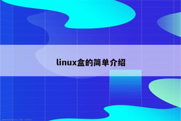 linux盒的简单介绍