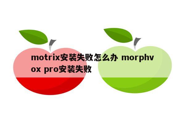 motrix安装失败怎么办 morphvox pro安装失败