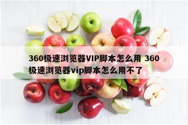 360极速浏览器VIP脚本怎么用 360极速浏览器vip脚本怎么用不了