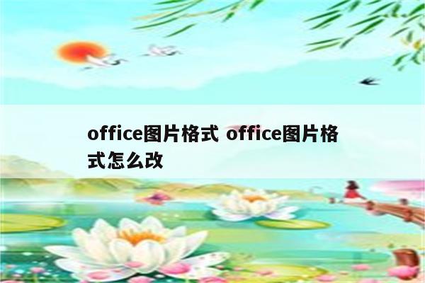 office图片格式 office图片格式怎么改