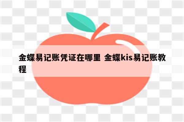 金蝶易记账凭证在哪里 金蝶kis易记账教程