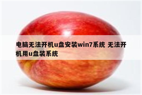 电脑无法开机u盘安装win7系统 无法开机用u盘装系统