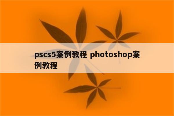 pscs5案例教程 photoshop案例教程