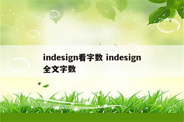 indesign看字数 indesign全文字数