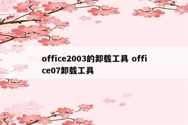 office2003的卸载工具 office07卸载工具