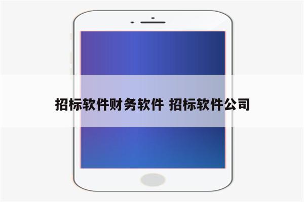 招标软件财务软件 招标软件公司