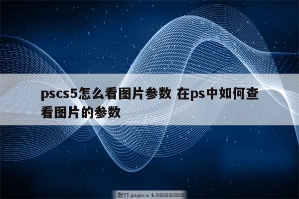 pscs5怎么看图片参数 在ps中如何查看图片的参数