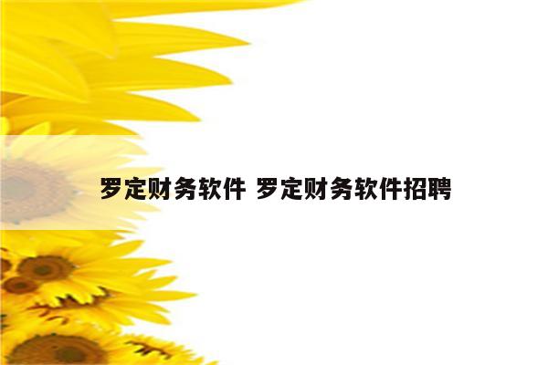 罗定财务软件 罗定财务软件招聘