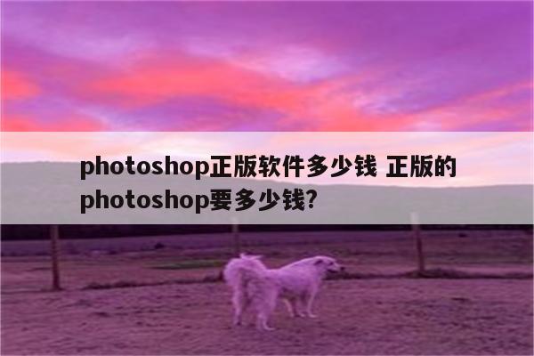 photoshop正版软件多少钱 正版的photoshop要多少钱?