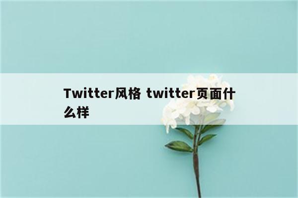 Twitter风格 twitter页面什么样