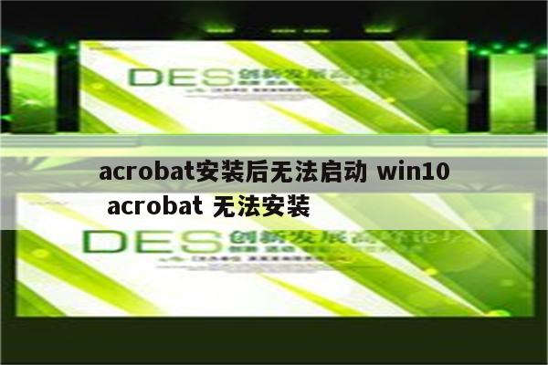 acrobat安装后无法启动 win10 acrobat 无法安装