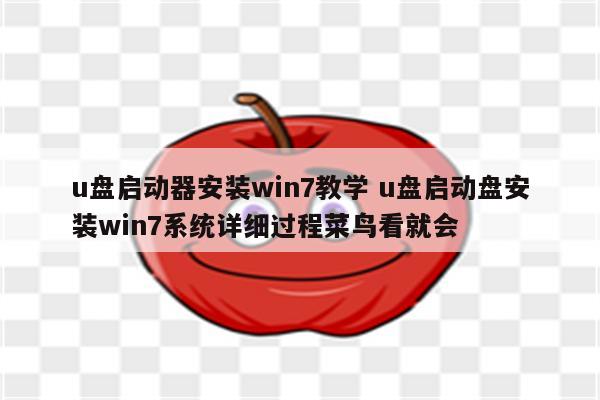 u盘启动器安装win7教学 u盘启动盘安装win7系统详细过程菜鸟看就会